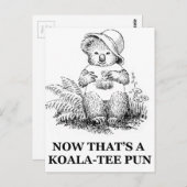 Koala-tee Pun Postkarte (Vorne/Hinten)
