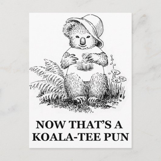 Koala-tee Pun Postkarte (Vorderseite)