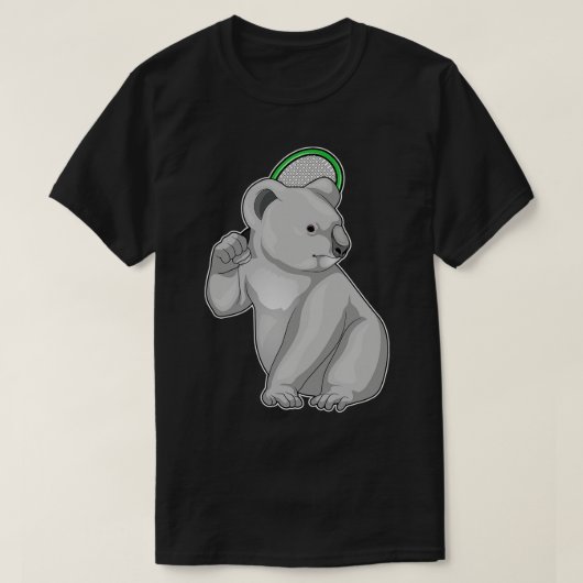 Koala Tennis Tennisschläger T-Shirt (Design vorne)