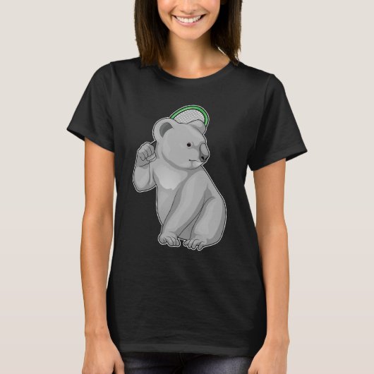 Koala Tennis Tennisschläger T-Shirt (Vorderseite)