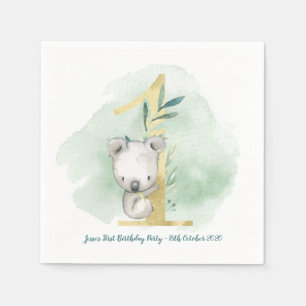 Koala themed 1. Geburtstag Party Dekoration Serviette