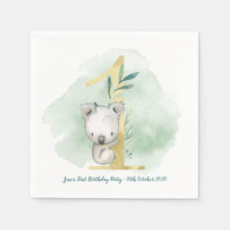 Koala themed 1. Geburtstag Party Dekorationen Serviette