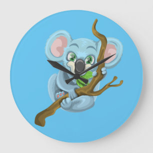 Koala-Tier-Holz-Australia Große Wanduhr