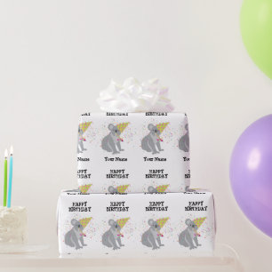 Koala - Tiere mit einem Party Jungen Mädchen Name Geschenkpapier