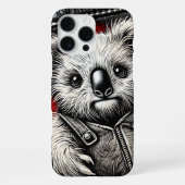 Koala trägt eine Lederweste auf der Jackettfläche iPhone Hülle (Rückseite)