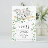 Koala Triplets Baby Duschkabine Windelwanne Ticket Begleitkarte (Stehend Vorderseite)