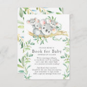 Koala Triplets Baby Showbook for Baby Card Begleitkarte (Vorne/Hinten)