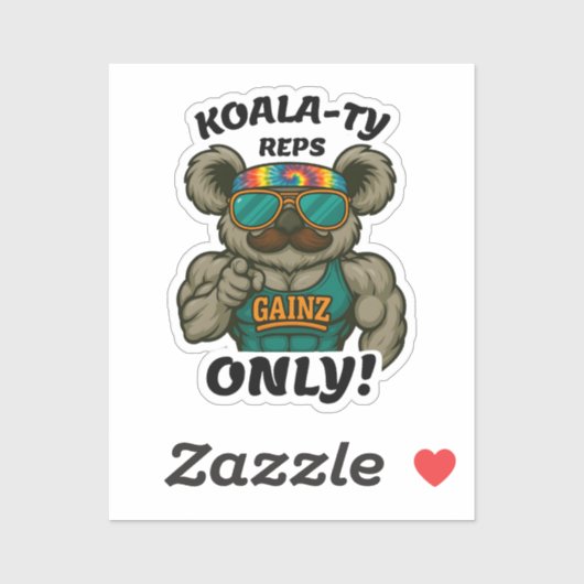 Koala-ty Reps Only – Funny Koala Gym Workout Aufkleber (Blatt)