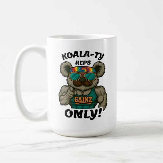 Koala-ty Reps Only – Funny Koala Gym Workout Kaffeetasse (Links)