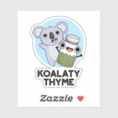Koala-ty Thyme Funny Koala Thyme Pun Aufkleber (Blatt)