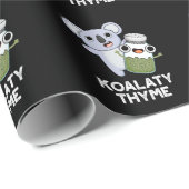 Koala-ty Thyme Funny Koala Thyme Pun Dark BG Geschenkpapier (Rolleneckpunkt)
