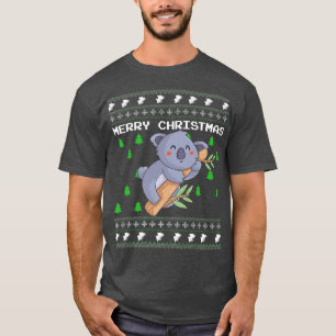 Koala Ugly Christmas Party Celebration Candy Greet T-Shirt
