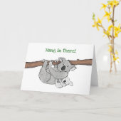 Koala und Baby 'hängen' Karte (Gelbe Blume)