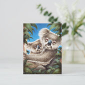 Koala und Baby Postcard Postkarte (Stehend Vorderseite)