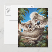 Koala und Baby Postcard Postkarte (Vorne/Hinten)