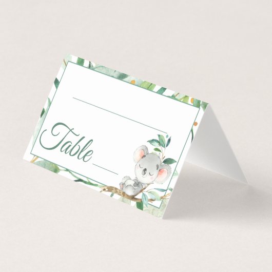 Koala und Blätter Kinderdusche Geburtstagsfeier Ti (Vorderseite)