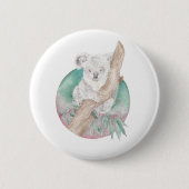 Koala und Eukalyptus Button (Vorderseite)