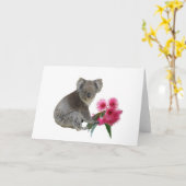 Koala und Eukalyptus Karte (Gelbe Blume)
