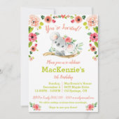 Koala und Floral Geburtstagsparty Einladung (Vorderseite)