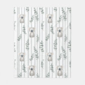 Koala und graue Streifen Fleecedecke (Vorderseite)
