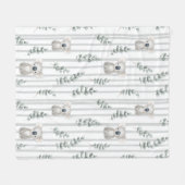 Koala und graue Streifen Fleecedecke (Vorderseite (Horizontal))