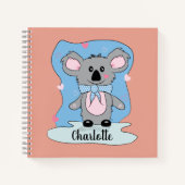 Koala und Hearts Kid Handwriting Notebook Notizblock (Vorderseite)