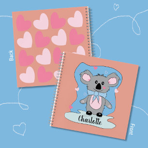 Koala und Hearts Kid Handwriting Notebook Notizblock