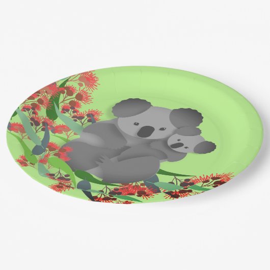 Koala und Joey Pappteller (Schrägansicht)