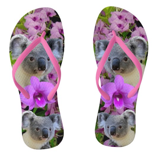 Koala und Orchideen Badesandalen (Fußbett)