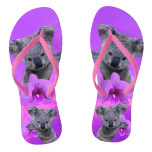 Koala und Orchideen Badesandalen