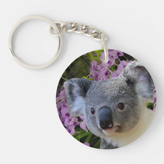 Koala und Orchideen Schlüsselanhänger (Vorderseite)