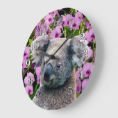 Koala und Orchids Große Wanduhr (Winkel)