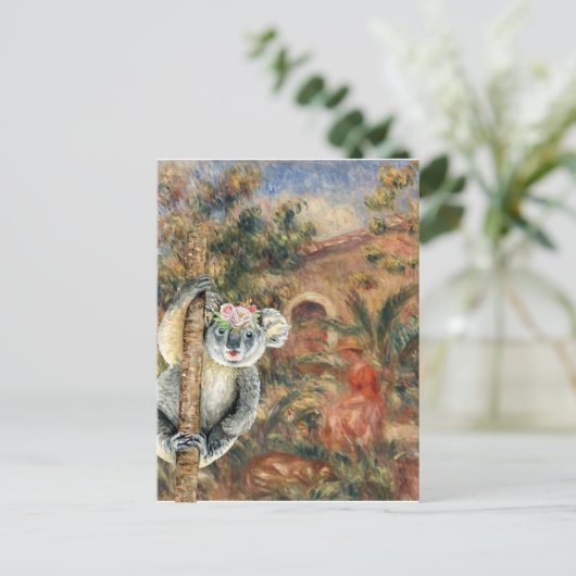 Koala und Renoir's Farmhouse Postkarte (Stehend Vorderseite)