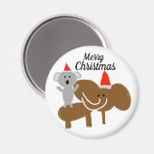 Koala und Wollmammut Weihnachten Magnet (Vorderseite/Rückseite)