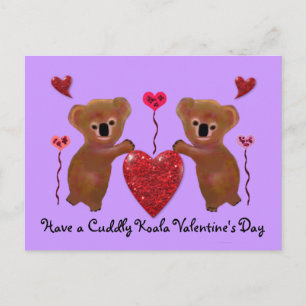 Koala Valentine Hearts Postkarten