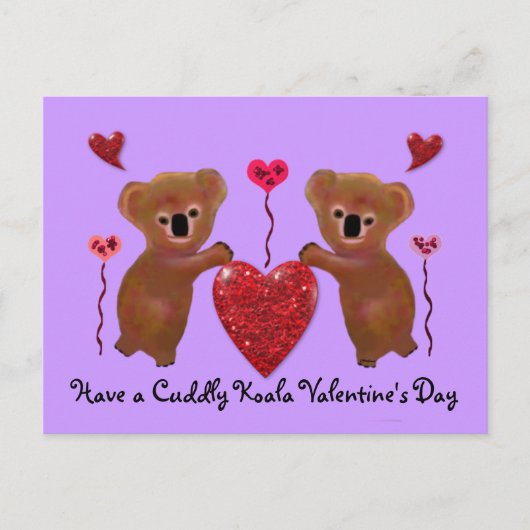 Koala Valentine Hearts Postkarten (Vorderseite)