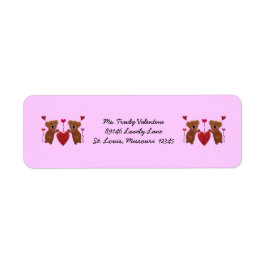 Koala Valentine Hearts Rücksendeadressen-Aufkleber