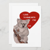Koala Valentines Feiertagskarte (Vorne/Hinten)