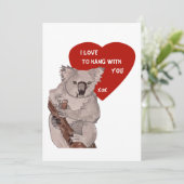 Koala Valentines Feiertagskarte (Stehend Vorderseite)