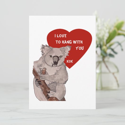 Koala Valentines Feiertagskarte (Stehend Vorderseite)