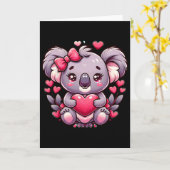 Koala Valentinsherzen Bär  Karte (Gelbe Blume)