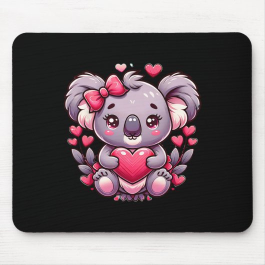Koala Valentinstag Herzen Bär Mousepad (Vorne)