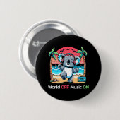 Koala Vibing am Strand Button (Vorne & Hinten)
