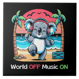 Koala Vibing am Strand Fliese