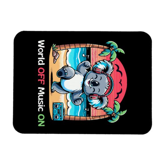 Koala Vibing am Strand Magnet (Horizontal)