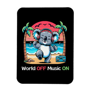 Koala Vibing am Strand Magnet
