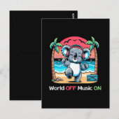 Koala Vibing am Strand Postkarte (Vorne/Hinten)