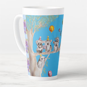 Koala-Wasserfarbe Blau Geburtstagsfeier Latte-Mug Milchtasse