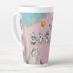 Koala Watercolor Pink Geburtstagsfeier Latte Mug Milchtasse