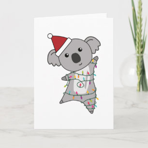 Koala Weihnachts Lichter Niedliches Tier Karte